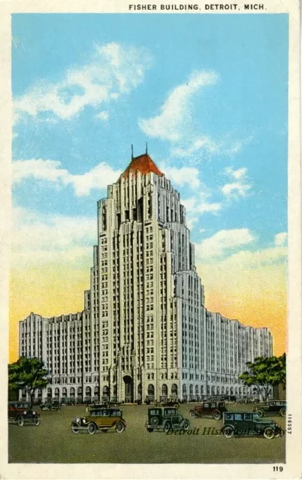 Postcard - Fisher Building, Detroit, Mich.