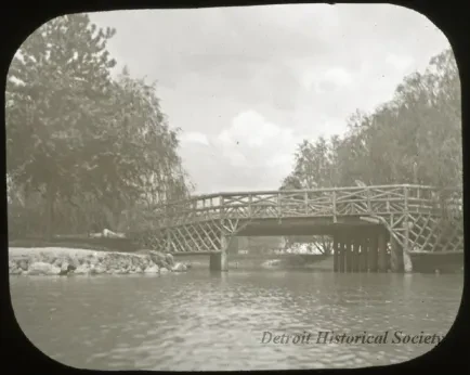 Transparency, Lantern-slide - Rustic Bridge, Belle Isle, Detroit