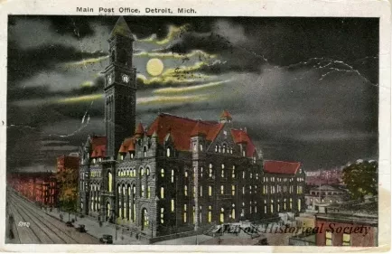 Postcard - Main Post Office, Detroit, Mich.