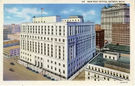 Postcard - New Post Office, Detroit, Mich.