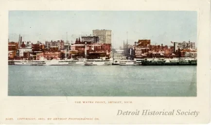 Postcard - The Water Front, Detroit, Mich.