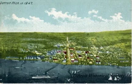 Postcard - Detroit Mich. in 1847.