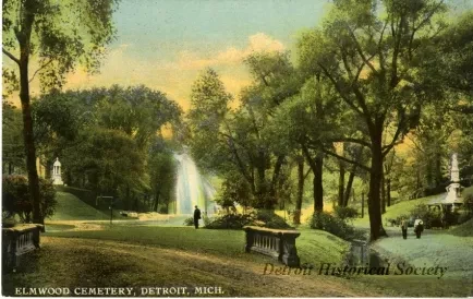 Postcard - Elmwood Cemetery, Detroit, Mich. - Elmwood Cemetery
