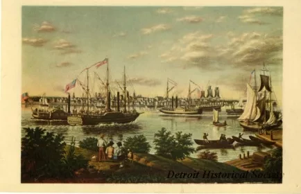 Postcard - View of Detroit in 1836