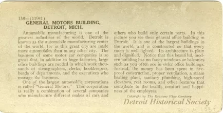 Stereograph - General Motors Office Building, Detroit, Mich.