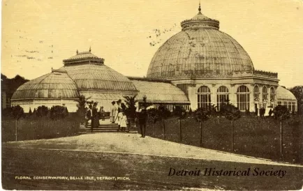 Postcard - Floral Conservatory, Belle Isle, Detroit, Mich.