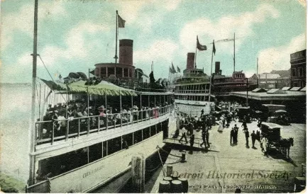 Postcard - White Star Line Dock, Detroit, Mich.