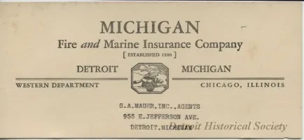 Blotter, Desk - Michigan Fire and Marine Insurance Company