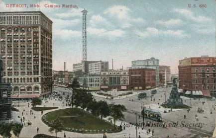 Postcard - Detroit, Mich. Campus Martius, U.S. 650