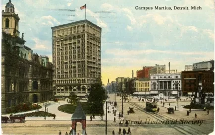 Postcard - Campus Martius, Detroit, Mich.