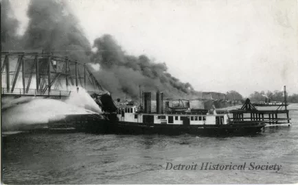 Postcard - Belle Isle Bridge Fire, April 27, 1915