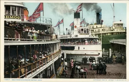 Postcard - Daily River Excursions, Detroit, Mich.