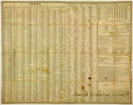 Map - Mitchell's Travellers Guide the United States. A map of the Roads, Distances, Steamboat and Canal Routes