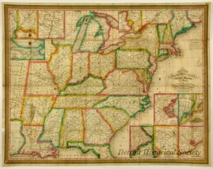 Map - Mitchell's Travellers Guide the United States. A map of the Roads, Distances, Steamboat and Canal Routes