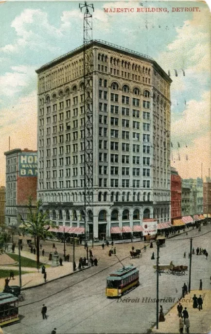 Postcard - Majestic Building, Detroit.
