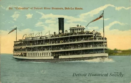 Postcard - Str. "Columbia" of Detroit River Steamers, Bob-Lo Route.