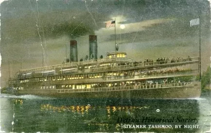 Postcard - Steamer Tashmoo, By Night.