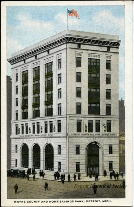 Postcard - Wayne County and Home Savings Bank, Detroit, Mich.