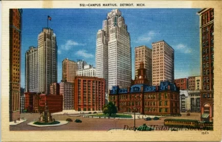 Postcard - Campus Martius, Detroit, Mich.