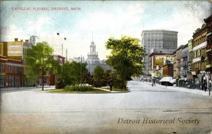 Postcard - Cadillac Square, Detroit, Mich.