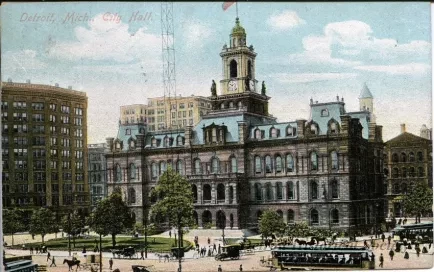 Postcard - Detroit, Mich., City Hall