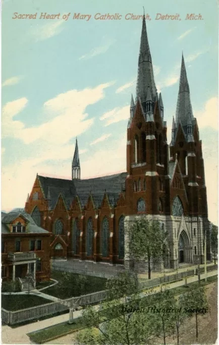 Postcard - Sacred Heart of Mary Catholic Church, Detroit, Mich.