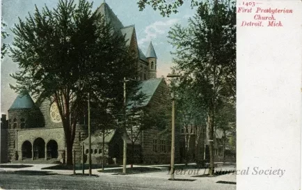 Postcard - 1403-First Presbyterian Church. Detroit, MI