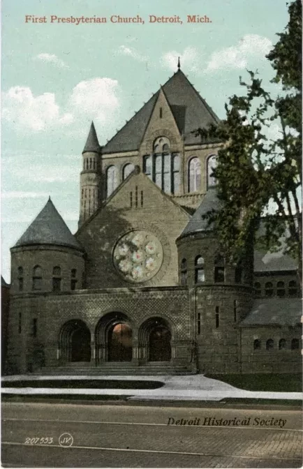 Postcard - First Presbyterian Church. Detroit, MI
