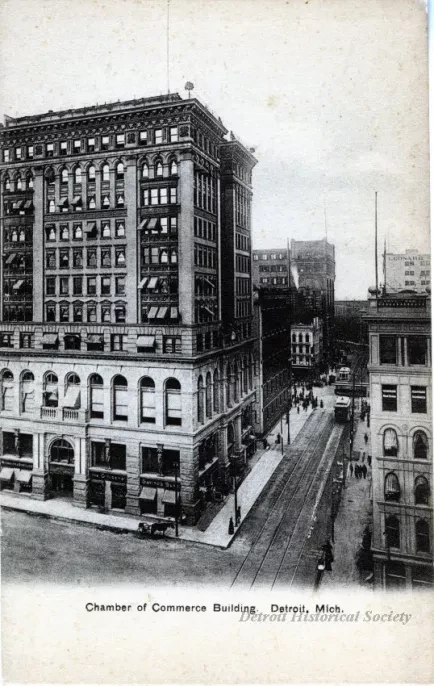 Postcard - Chamber of Commerce Building. Detroit, Mich.