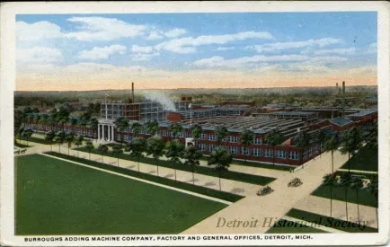 Postcard - Burroughs Adding Machine Company, Factory and General Offices, 
Detroit, Mich.