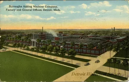Postcard - Burroughs Adding Machine Company, Factory and General Offices, 
Detroit, Mich.