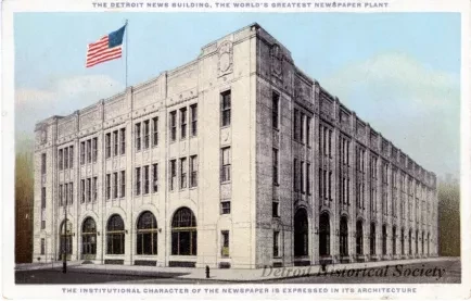 Postcard - The Detroit News Building, The World's Greatest Newspaper Plant