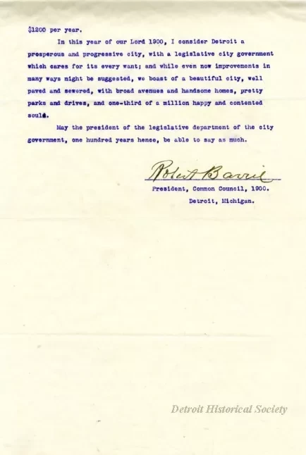 Letter - Our Legislative City Government
[Detroit Common Council]