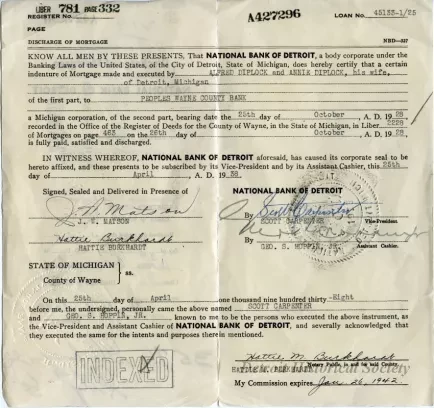 Mortgage - Discharge of Mortgage