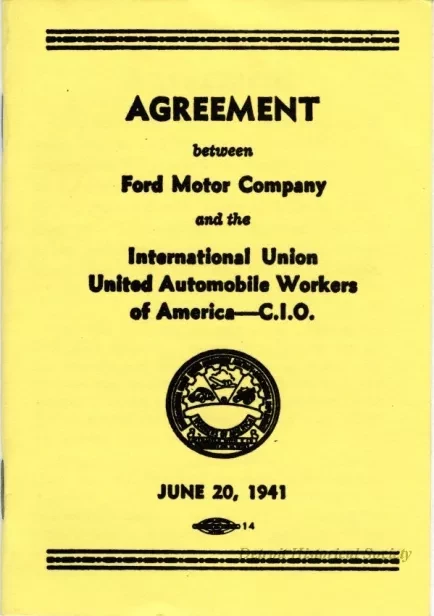 Booklet - Agreement Between Ford Motor Company and the International Union United Auto Workers of America-C.I.O.