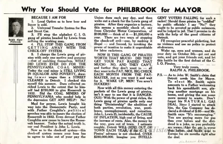 Flyer - Why You Should Vote for Philbrook for Mayor