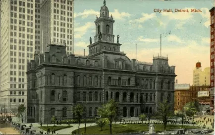 Postcard - City Hall, Detroit, Mich.