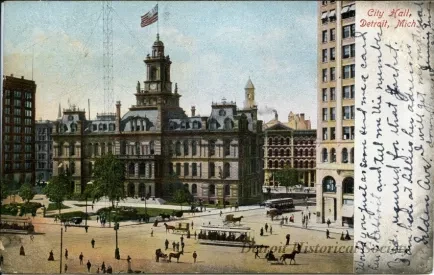 Postcard - City Hall, Detroit, Mich.