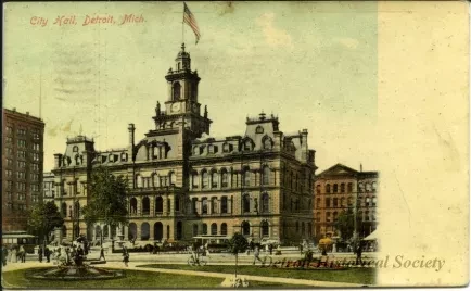 Postcard - City Hall, Detroit, Mich.