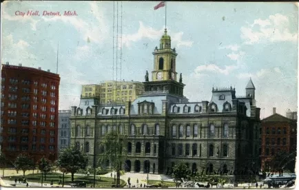 Postcard - City Hall, Detroit, Mich.