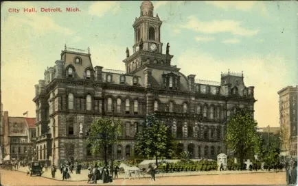 Postcard - City Hall, Detroit, Mich.