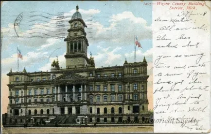 Postcard - Wayne County Building Detroit, Mich.