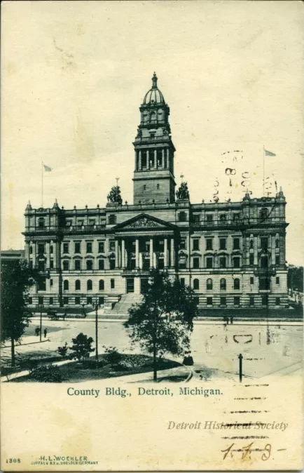 Postcard - County Bldg., Detroit, Michigan.