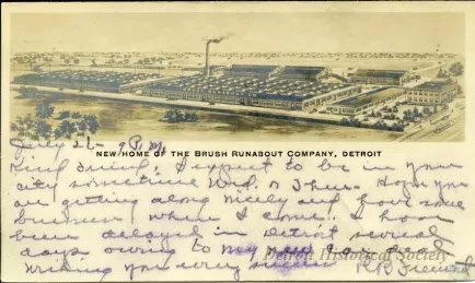 Postcard - New Home of the Brush Runabout Company, Detroit