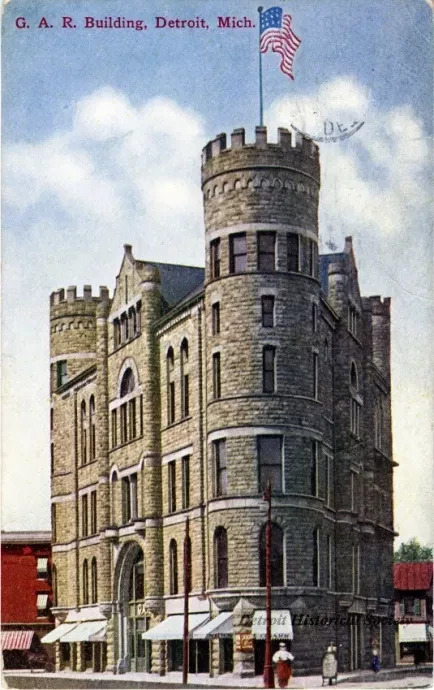Postcard - G. A. R. Building, Detroit, Mich.