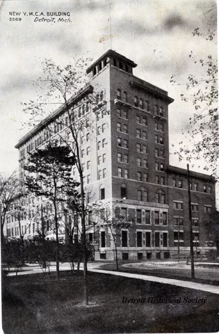 Postcard - New Y.M.C.A. Building, Detroit, Mich