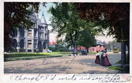 Postcard - A Residence and Detroit Athletic Club. Detroit. Mich.