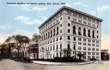 Postcard - Telephone Building and Detroit Athletic Club, Detroit, Mich.