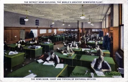 Postcard - The Detroit News Building, The World's Greatest Newspaper Plant