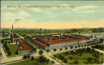 Postcard - Bird's-Eye View of Packard Motor Car Company's Plant Detroit, Mich.